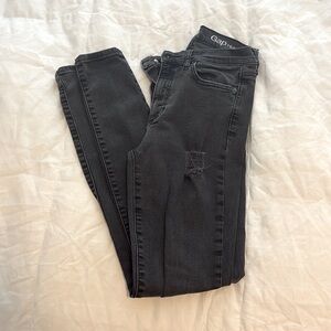 Gap denim distressed charchol jeans high rise